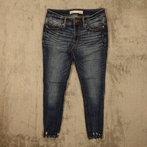 BKE Jeans Stella Slim Fit Low Rise Ankle Skinny Women's 26 Blue Denim Distressed